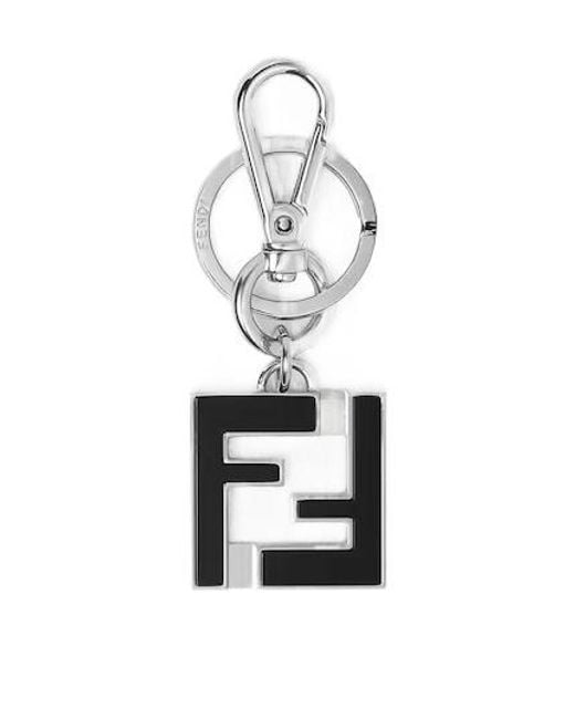 Fendi White Ff Squared Key Ring for men