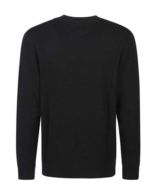 C P Company Black Crewneck Lens Jumper for men