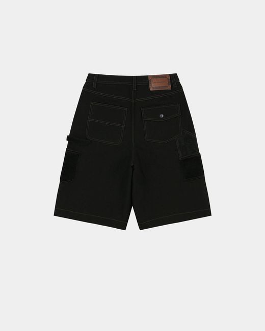 ANDERSSON BELL Black Patchwork Cargo Shorts for men
