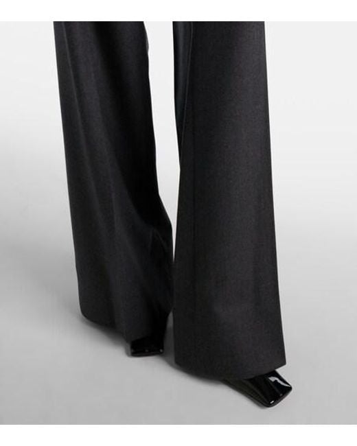 Stella McCartney Blue Wool Flannel Wide-Leg Pants