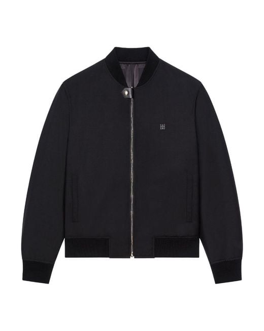 Givenchy Blue 4G Plaque Reversible Bomber Jacket for men