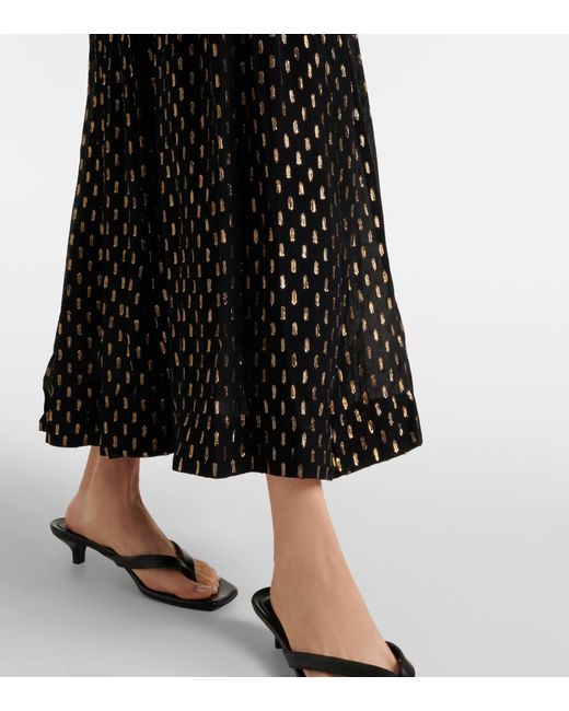 Zimmermann Black Daylight Halterneck Lame Midi Dress