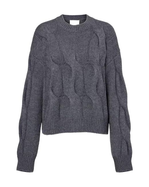 Lisa Yang Blue Sammie Cable-Knit Sweater