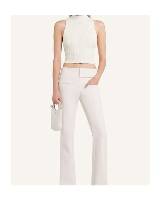 Courreges White Courrèges Mock-Neck Cropped Ribbed Tank Top