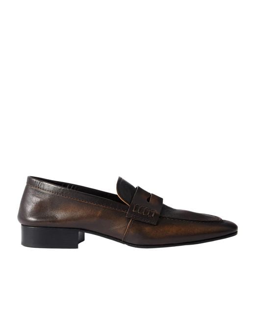 Dries Van Noten Black Block Heel Penny Loafers