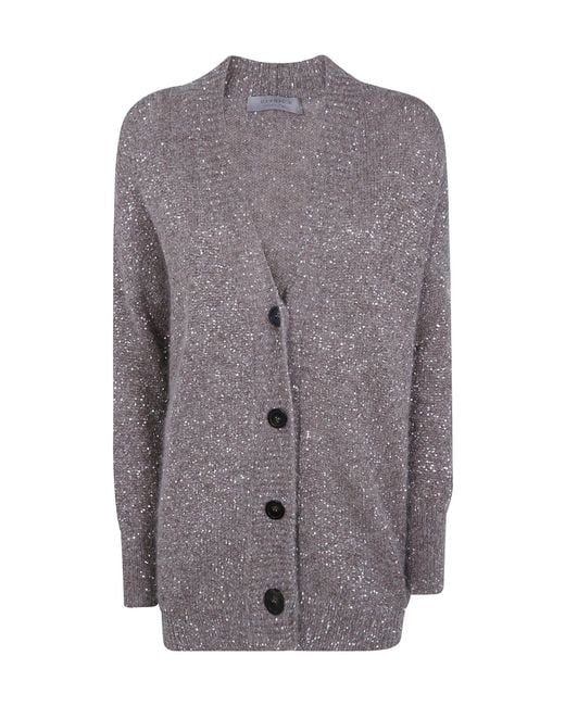 D.exterior Gray Crystal-Embellished Knit Top