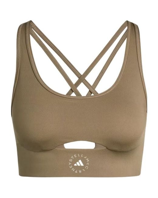Adidas By Stella McCartney Metallic Asmc Jersey Sports Bra