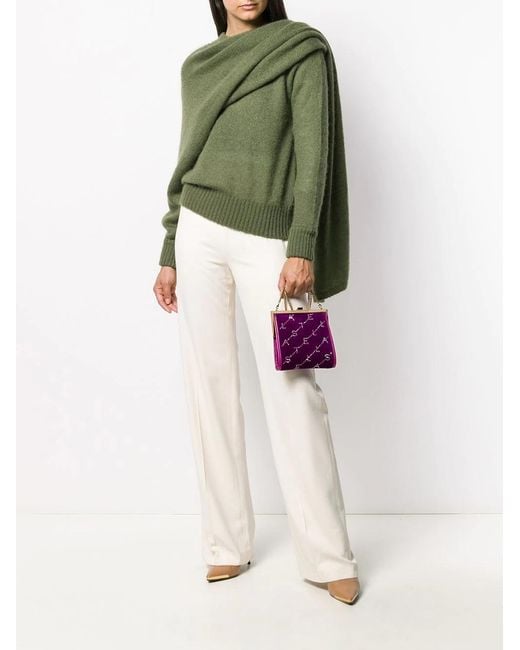 Stella McCartney Purple Mini Logo-Printed Crossbody Bag