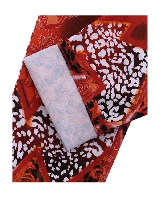 Versace Jeans Red Printed Casual Pants