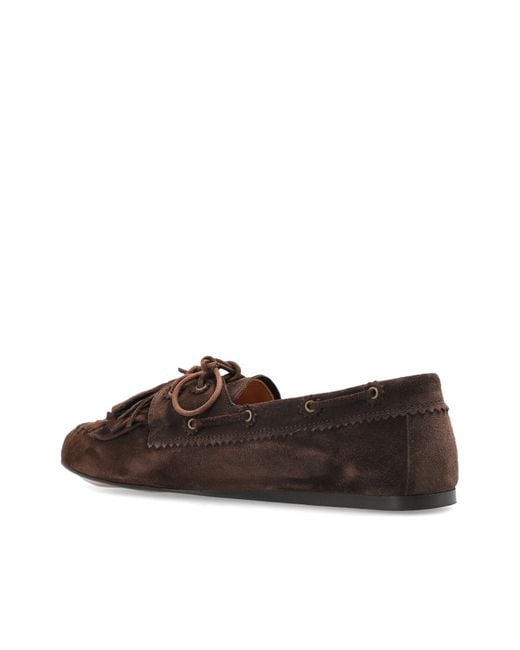 Isabel Marant Brown Lace-Up Loafers