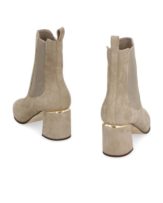 Jimmy Choo White Round Head High-Heeled Short Boots