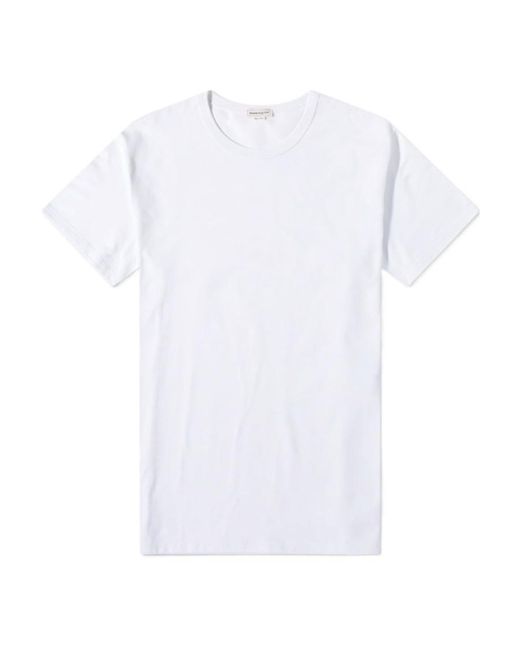 McQueen White T-Shirt With Round Neck And Short Sleeves for men