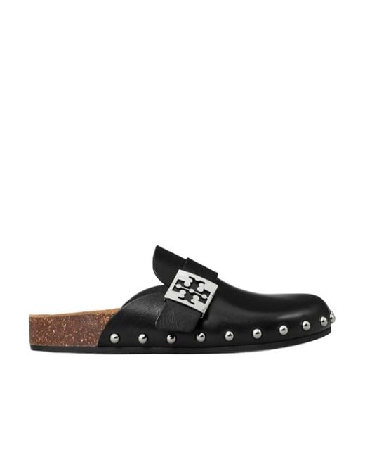 Tory Burch Black Stud Embellished Mules