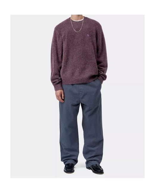 Carhartt Purple Curtis Crewneck Knitted Jumper for men