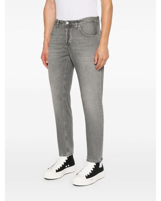Dondup Gray Faded Tapered Jeans for men