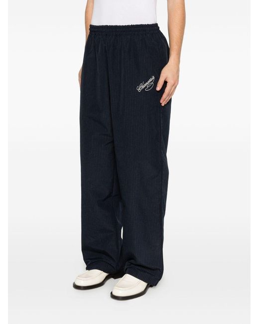 Willy Chavarria Blue Ruff Rider Pinstripe Track Pants for men
