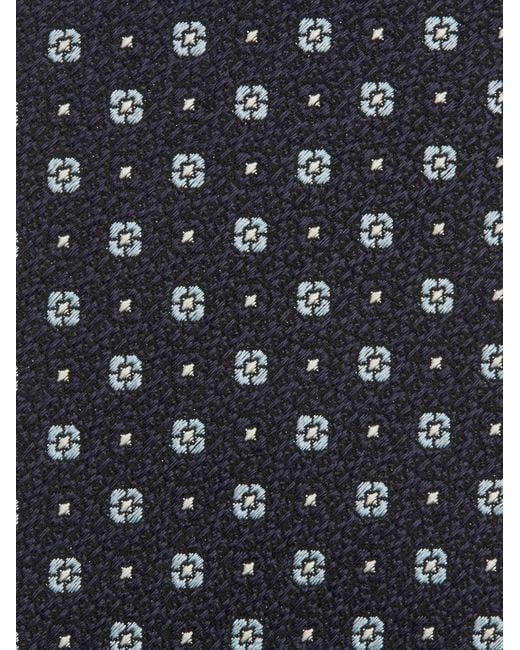 Zegna Blue Pattern Printed Tie for men