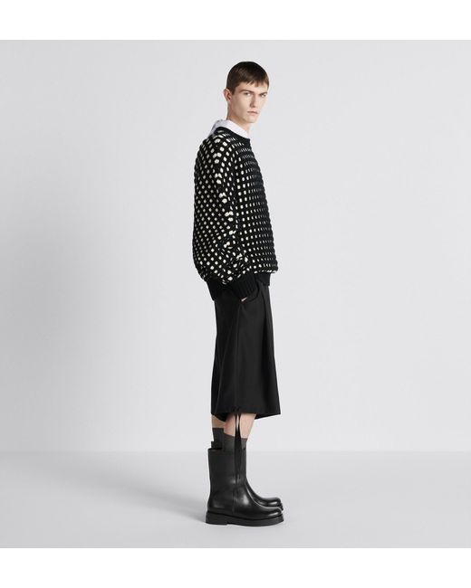 Dior Black Homme Wide-Leg Bermuda Shorts for men