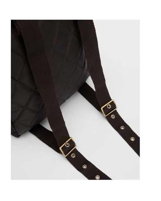Barbour Black Quilted Backpack