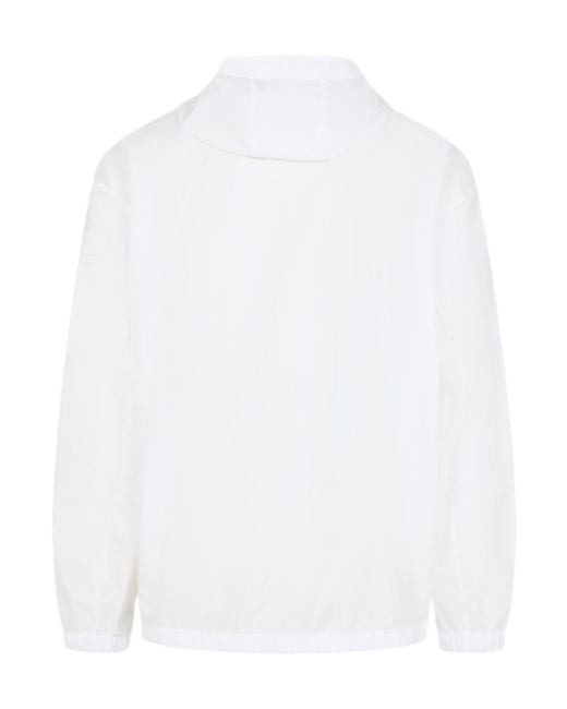 Prada White Zip-Up Hooded Jacket for men