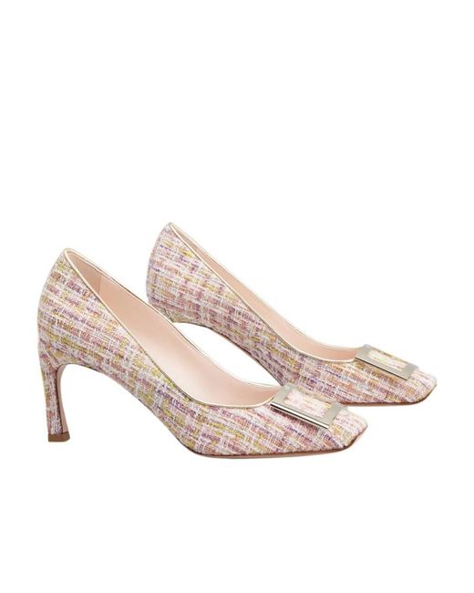 Roger Vivier Pink Trompette Metal Buckle Pumps