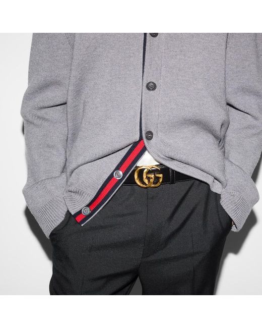 Gucci Black Logo Plaque Belt for men