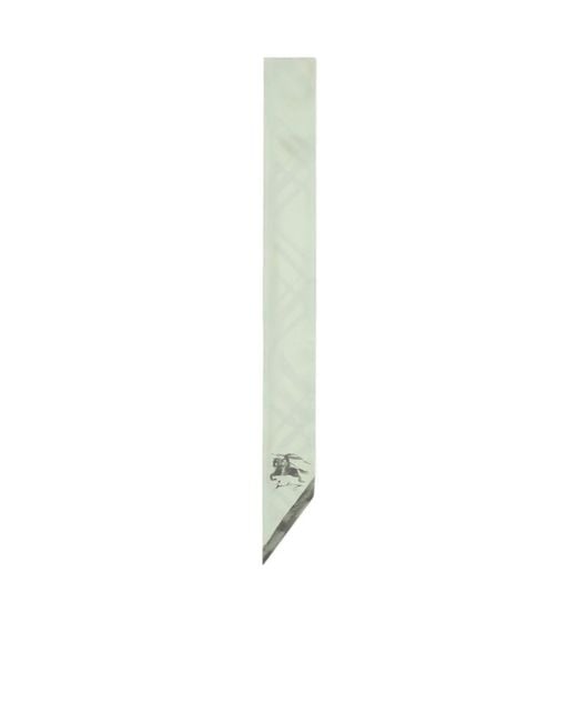 Burberry Green Checked Pointed-Tip Scarf