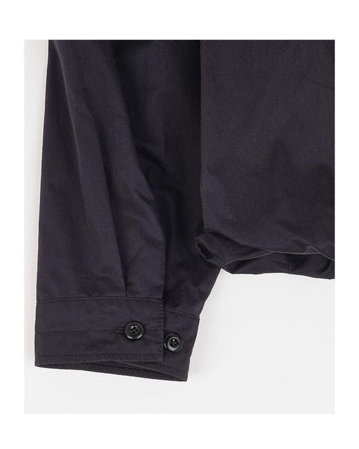 Lemaire Blue Soft Pleated High-Neck Jacket