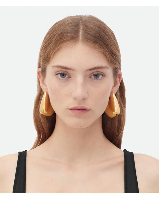 Bottega Veneta Metallic Large Fin Earrings