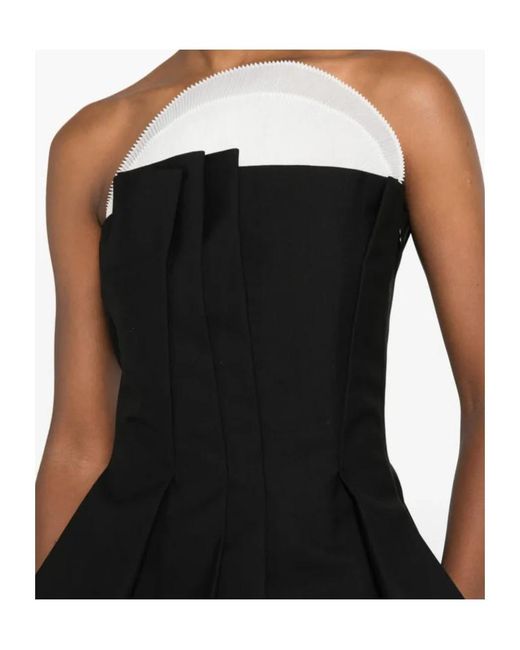 Rohe Black Pleated Bustier Top