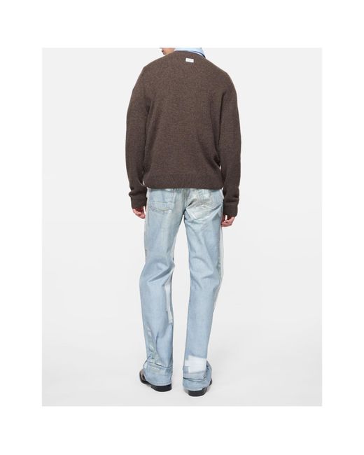 Acne Brown Cashmere Sweater With Logo for men