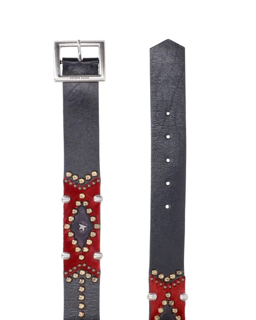 Golden Goose Deluxe Brand White Stud Embellished Belt for men