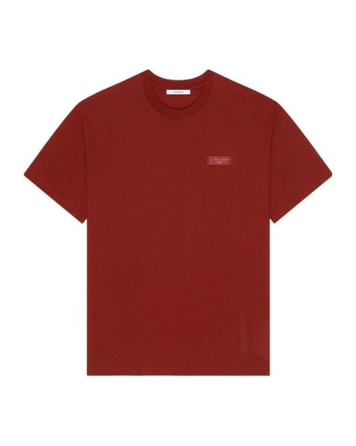 Givenchy Red Logo Patch Crewneck T-Shirt for men