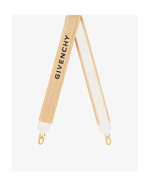 Givenchy White Logo Printed Raffia Shoulder Strap