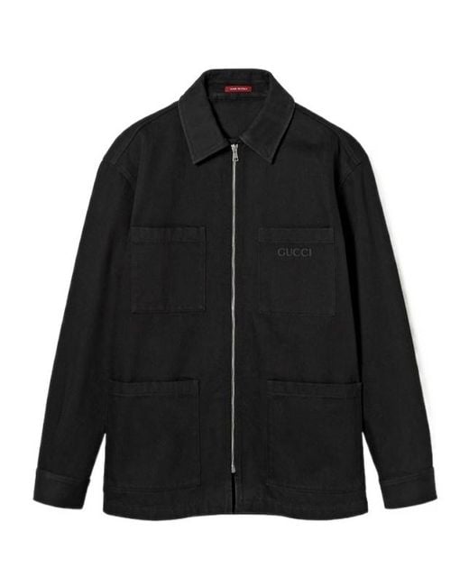 Gucci Black Denim Zip Shirt for men