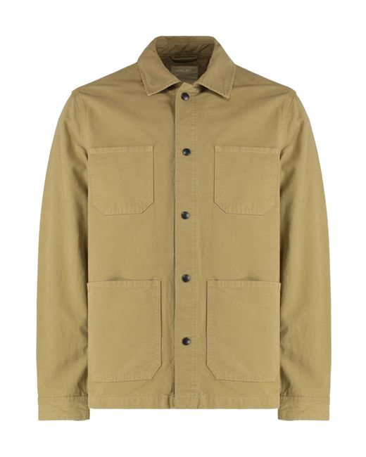 Woolrich Green Garment-Dyed Overshirt for men