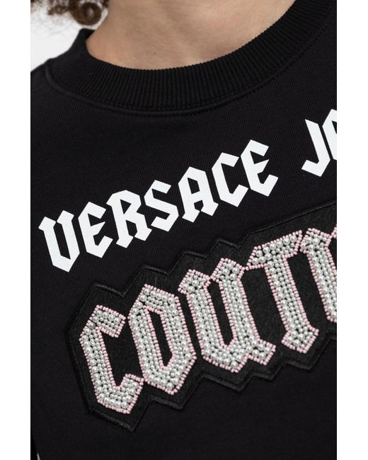 Versace Jeans Black Couture Logo Crewneck Sweater