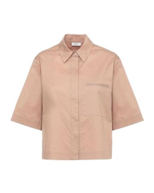 Peserico Natural Boxy Short-Sleeve Shirt