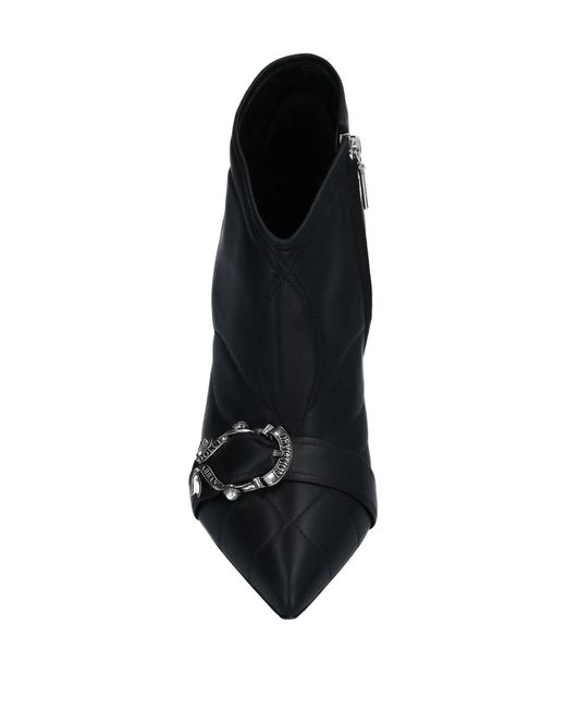Dolce & Gabbana Black Cowhide Knit Ankle Boots