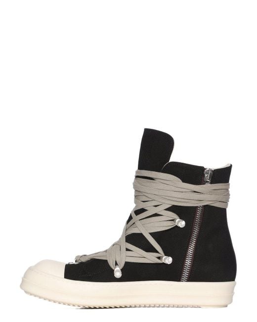 Rick Owens Black Sneakers Denim Shoes