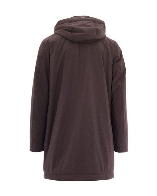 Herno Brown Long-Sleeved Parka for men