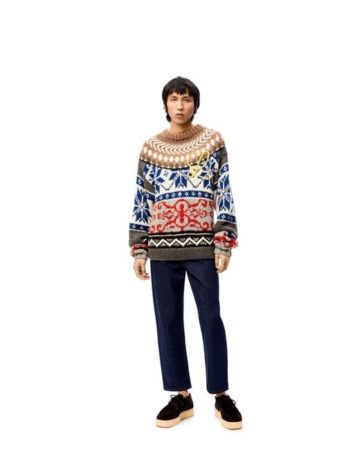 Loewe Blue Logo-Patch Straight Jeans for men