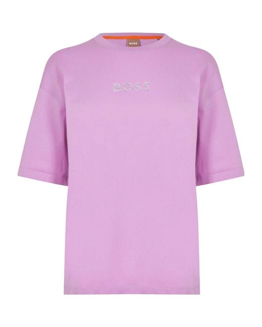 Boss Purple Solid Color T-Shirt