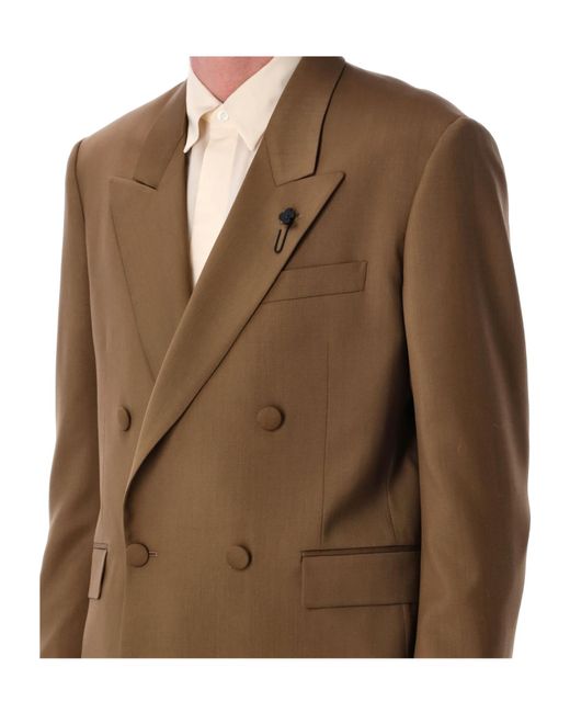 Lardini Brown Soirée Double-Breasted Blazer for men