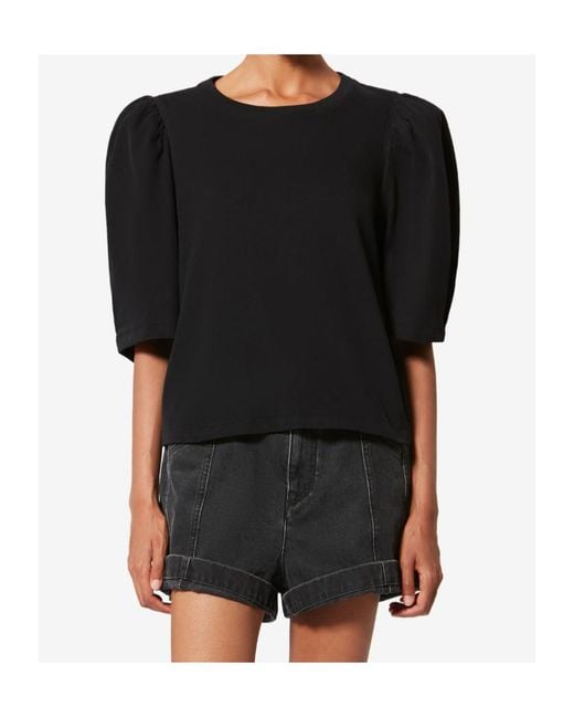 Isabel Marant Black Isabel Marant Puffed Sleeve T-Shirt