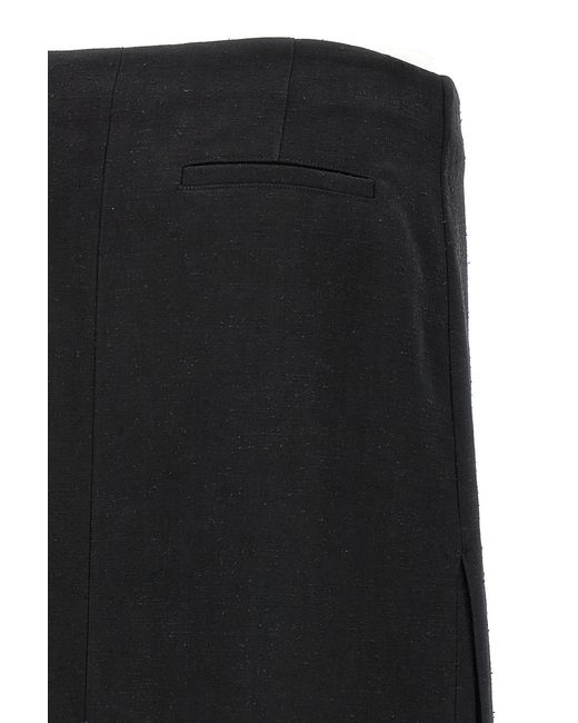 Loulou de Saison Black Atri Buttoned Midi Skirt