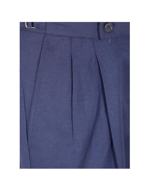 Incotex Blue Pleated Short for men