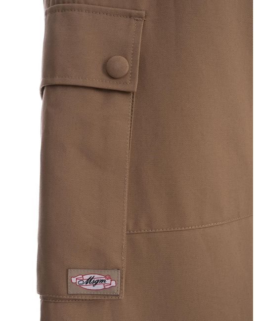 MSGM Brown Drill Cargo Pants