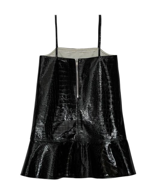 Ganni Black Future Coated Mini Dress