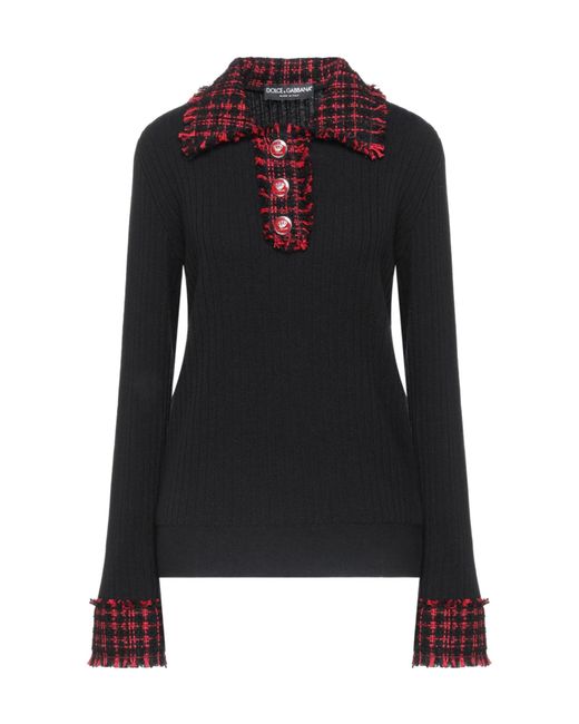 Dolce & Gabbana Black Solid Color Jumpers